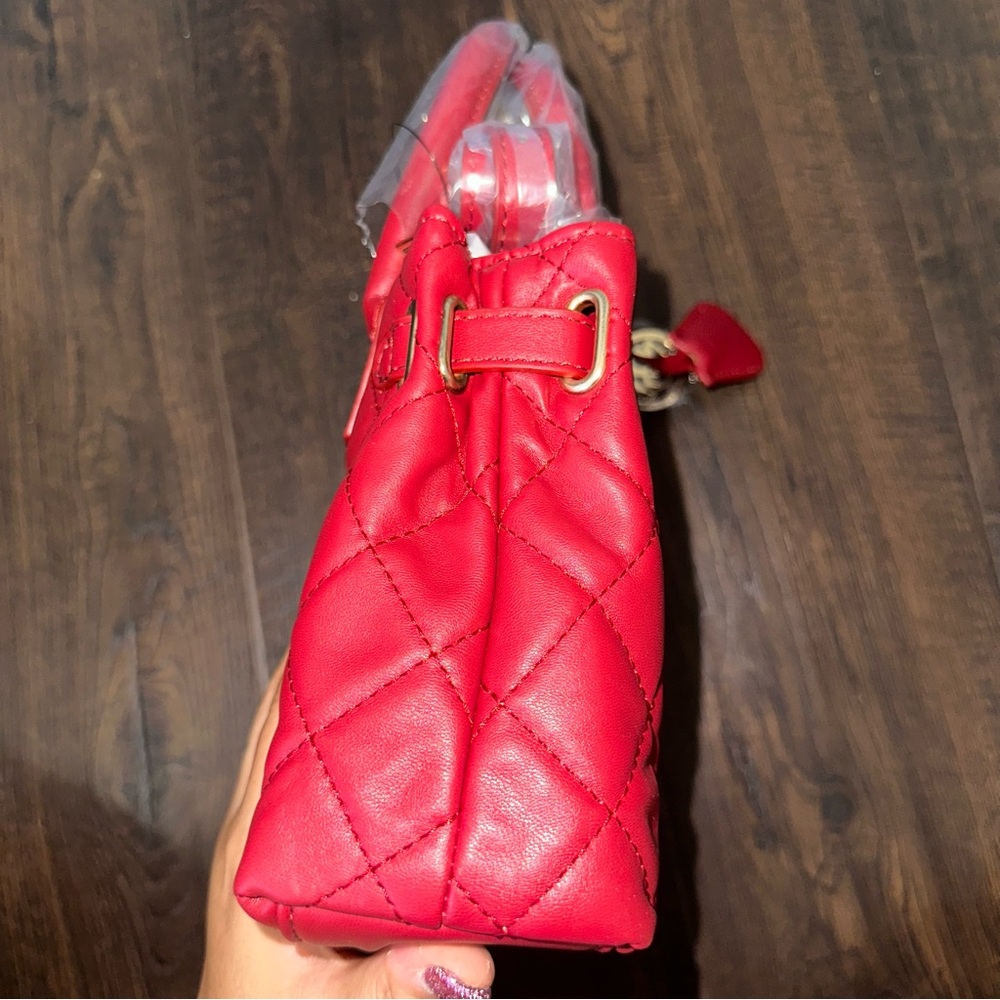 Studio Badgley Mischka BM-4162 Brick Red Quilted Mini Tote Crossbody NWT - Picture 12 of 15